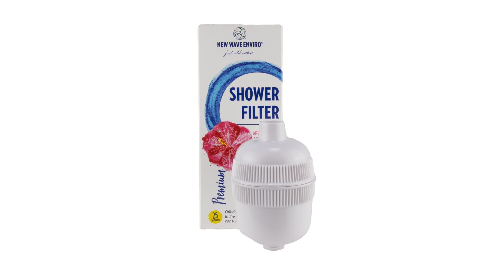 New Wave Enviro Shower Filter System with Aromatherapy Ring (Premium), White (796515300727)