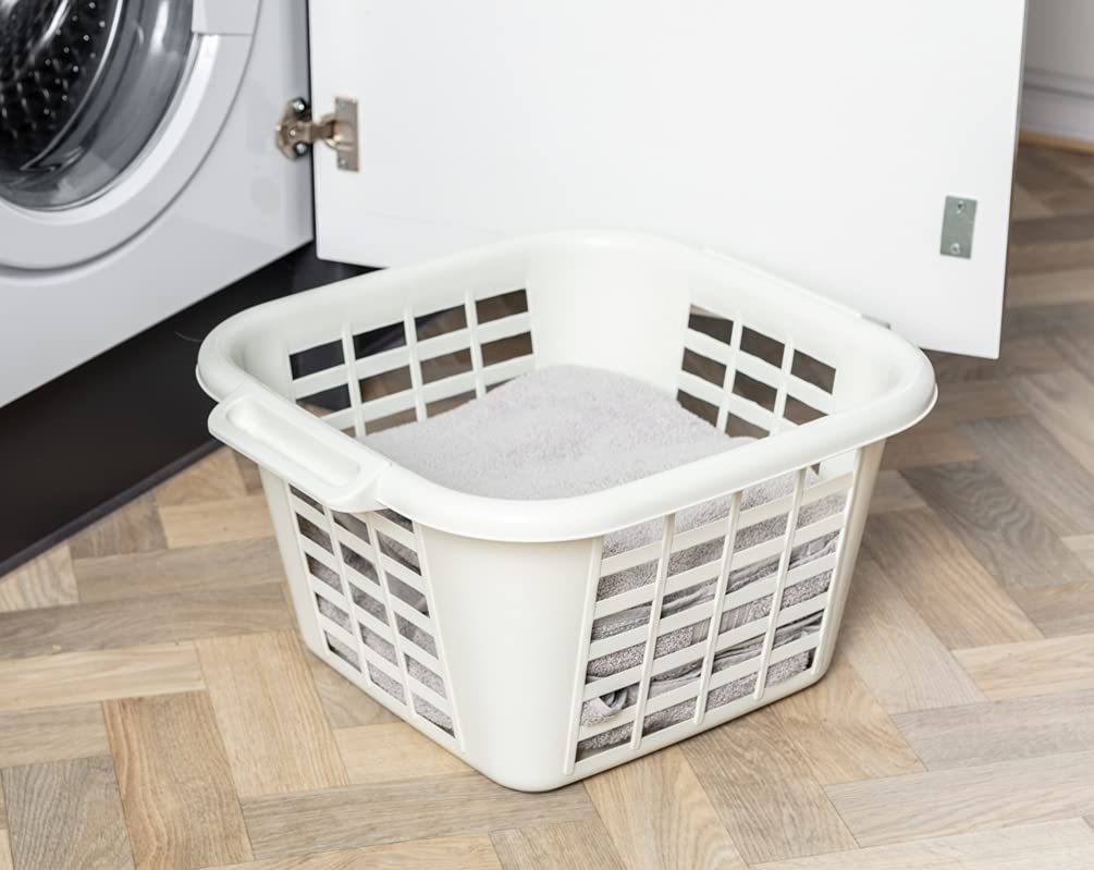 ADDIS 505976 24 Litre Square Laundry Basket, White