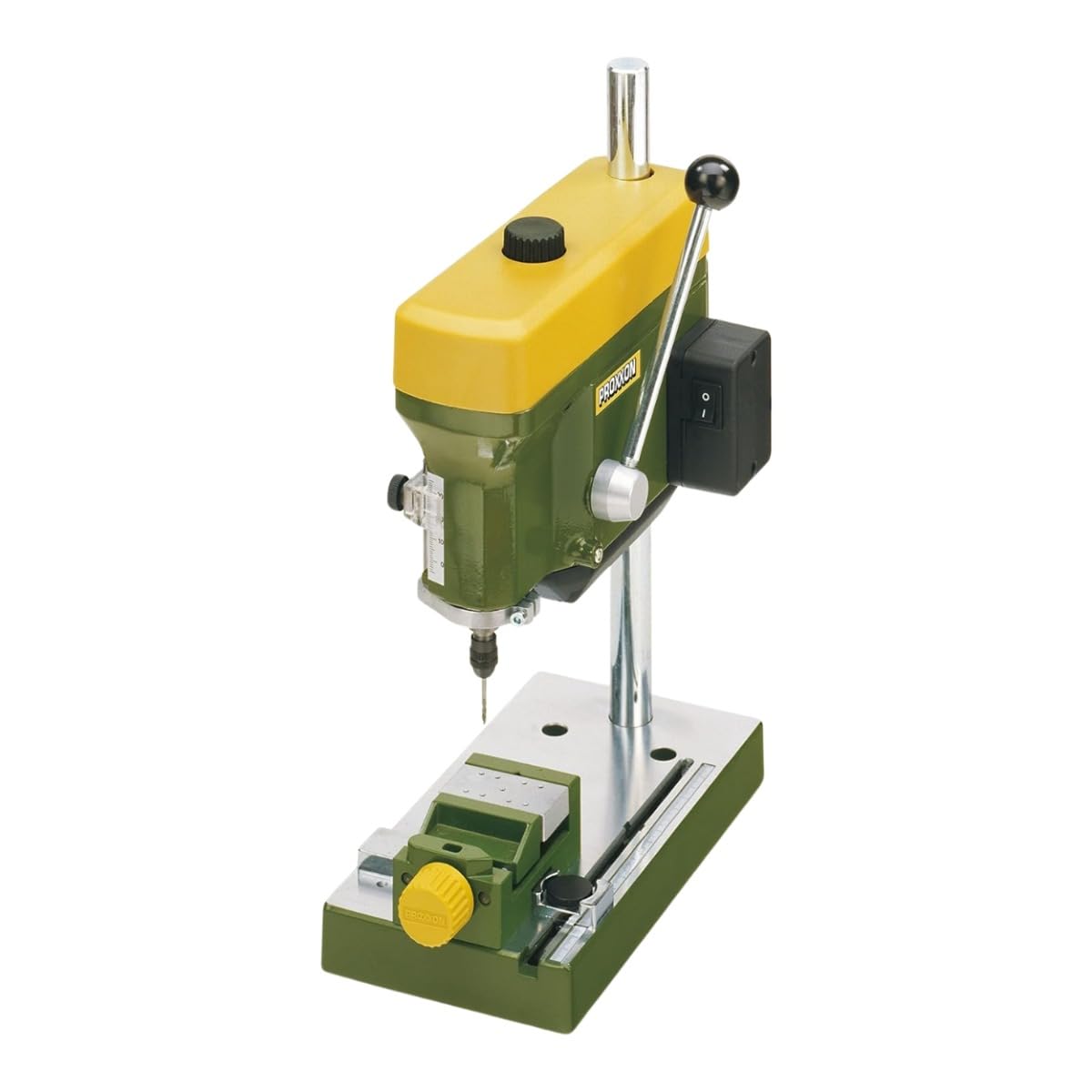 PROXXON Precision Bench Drill Press - Micro Hole Capability, Adjustable Depth & Table, 3-Speed Selection - TBM 115