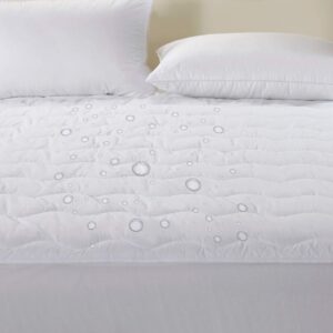 Newpoint Home Newpoint International 200-Thread Count Cotton Waterproof Mattress Pad, King, White