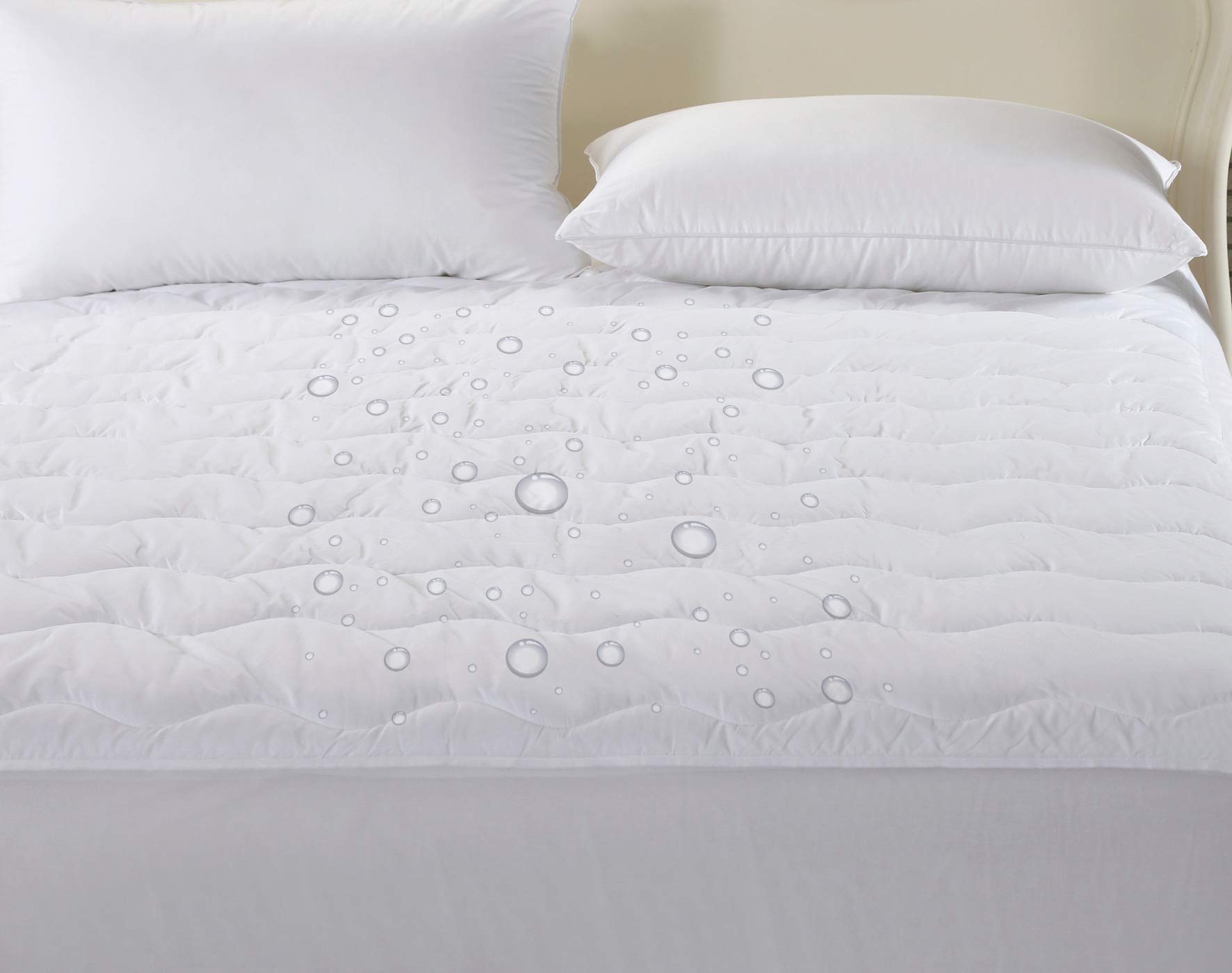 Newpoint Home Newpoint International 200-Thread Count Cotton Waterproof Mattress Pad, King, White