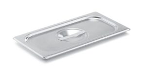 vollrath (75130) super pan v steam table / hotel pan cover (1/3 size, stainless steel)