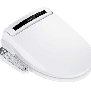 Empava EB990 Heated Toilet Seat with Warm Air Dryer and Wash Functions in White, Round