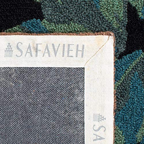 SAFAVIEH Chelsea Collection Runner Rug - 2'6" x 8', Black, Hand-Hooked French Country Wool, Ideal for High Traffic Areas in Living Room, Bedroom (HK296A)