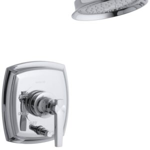 KOHLER K-T16233-4-CP Margaux Rite-Temp Bath and Shower Faucet Trim with Lever Handle, Polished Chrome