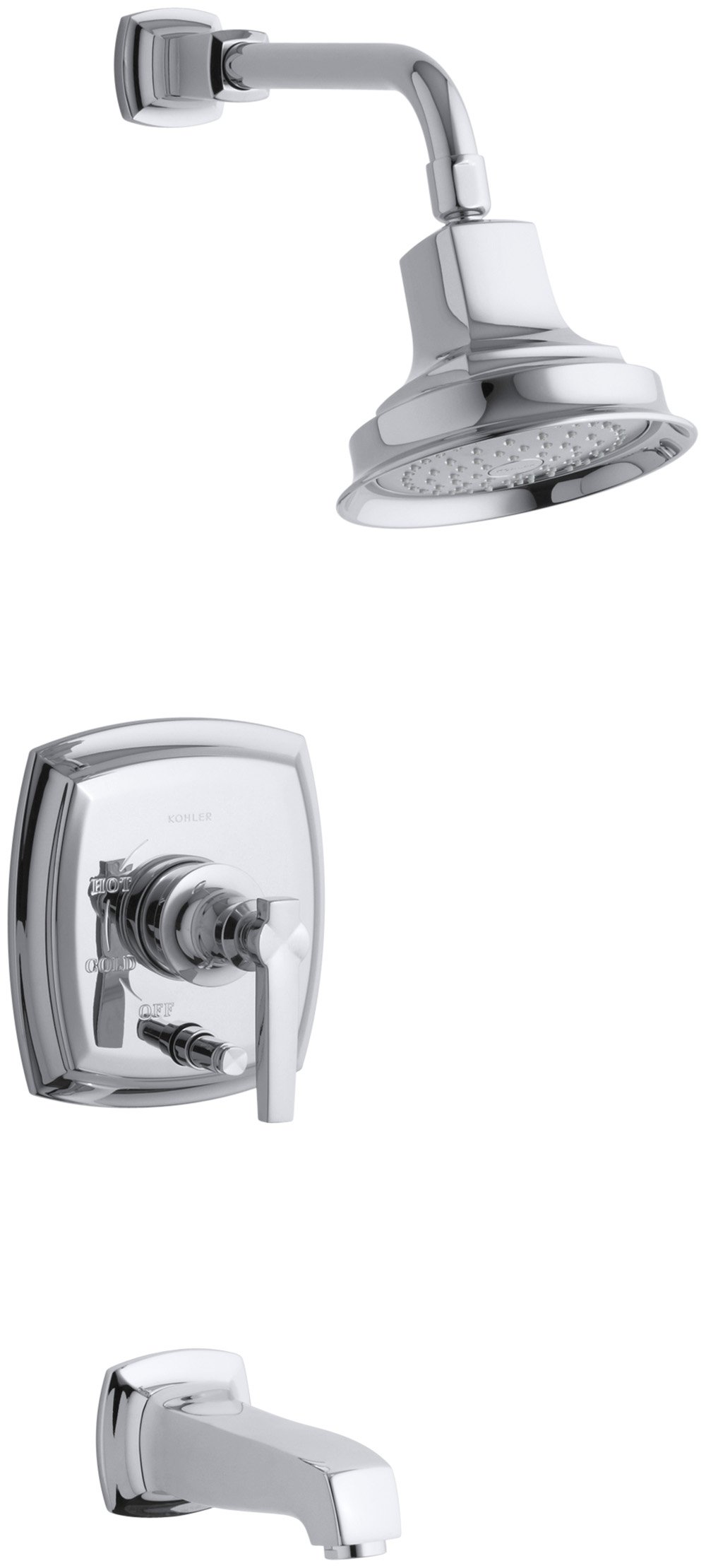 KOHLER K-T16233-4-CP Margaux Rite-Temp Bath and Shower Faucet Trim with Lever Handle, Polished Chrome