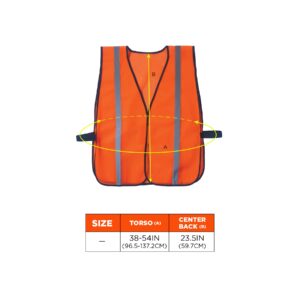 Ergodyne GloWear 8020HL Non-Certified Reflective High Visibility, One Size, Orange