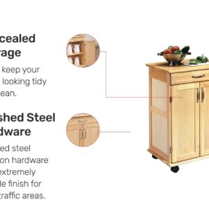 Homestyles General Line Mobile Kitchen Cart, FURNITURE, Natural