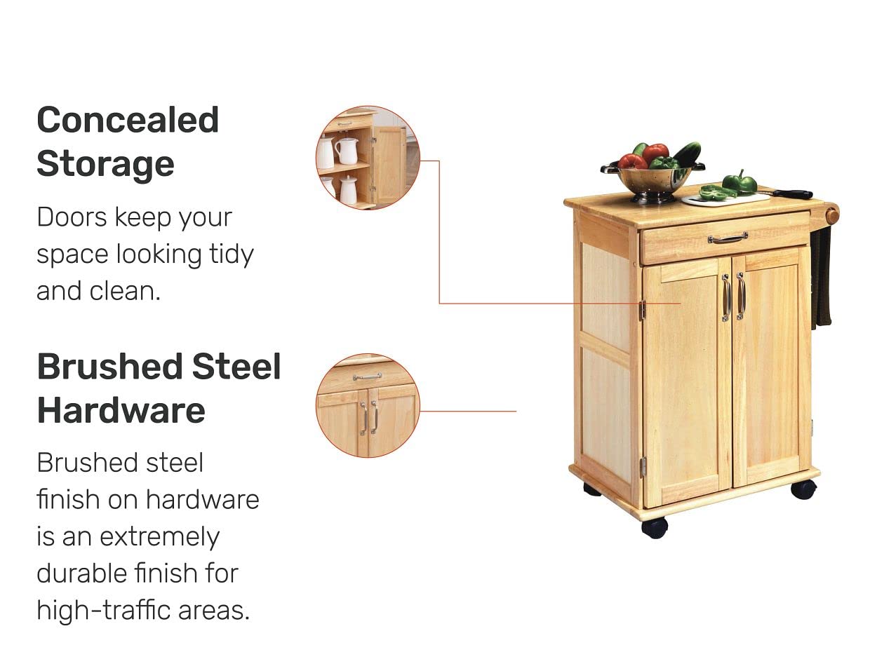 Homestyles General Line Mobile Kitchen Cart, FURNITURE, Natural