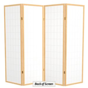 Red Lantern WP60-NAT-4P Folding Screen, 4 Panel, Natural