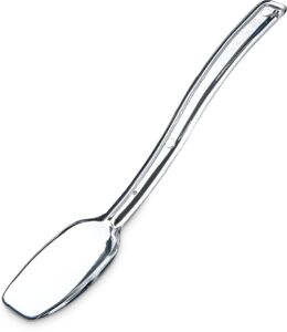 carlisle foodservice products plastic solid spoon, 9 inches, clear, (pack of 12)