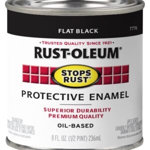 Rust-Oleum 7776730 Protective Enamel Paint, 8-Fl Oz, Flat Black(Pack of 1)