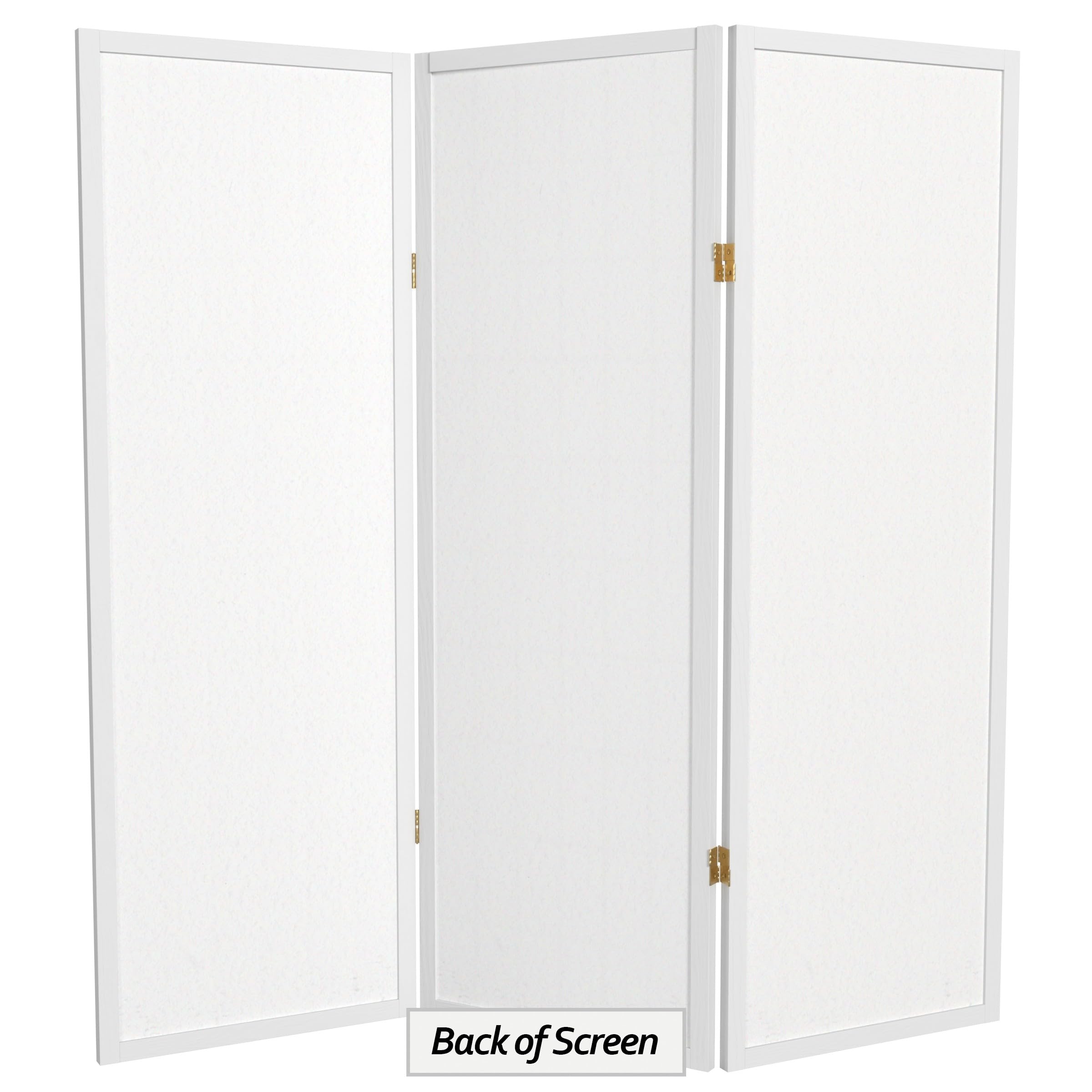 4 ft. Short Window Pane Shoji Screen - White - 3 Panels