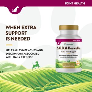 NaturVet S.O.D. & Boswellia Extra Joint Support Dog Supplement – Dog Hip Supplement – Helps Alleviate Aches, Pain – for Dog Flexibility, Healthy Joint Function – 150 Ct. Chewable Tablets