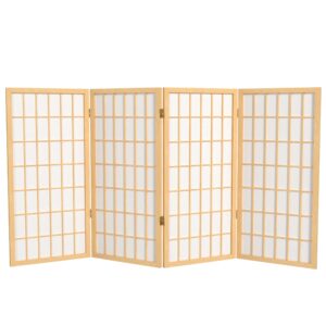 3 ft. short window pane shoji screen - natural - 4 panels