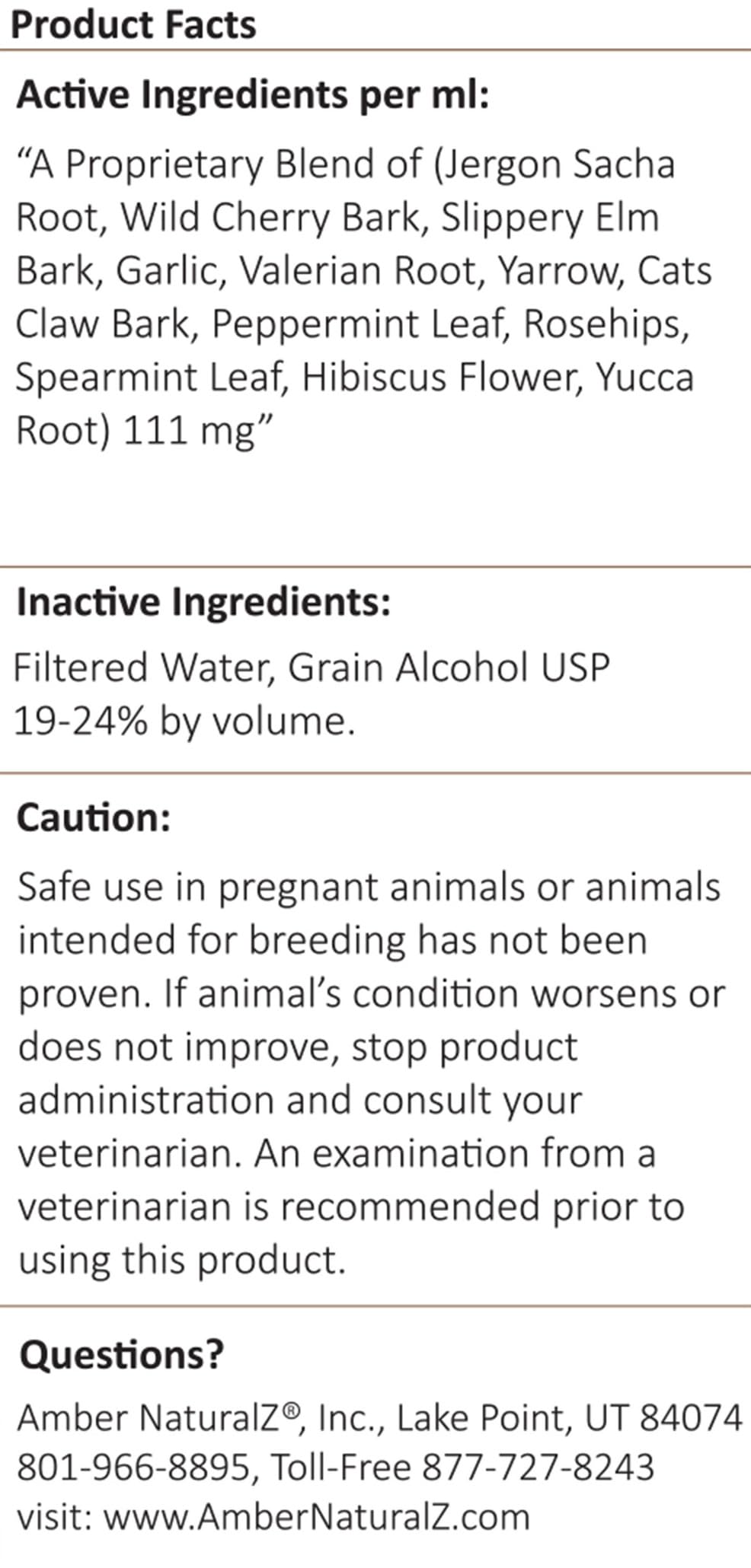 Amber NaturalZ Adizone Herbal Supplement for Dogs | Canine Herbal Supplement for Occasional Soreness, Stiffness, Aches and Discomfort | 1 Fluid Ounce Glass Bottle | Manufactured in The USA