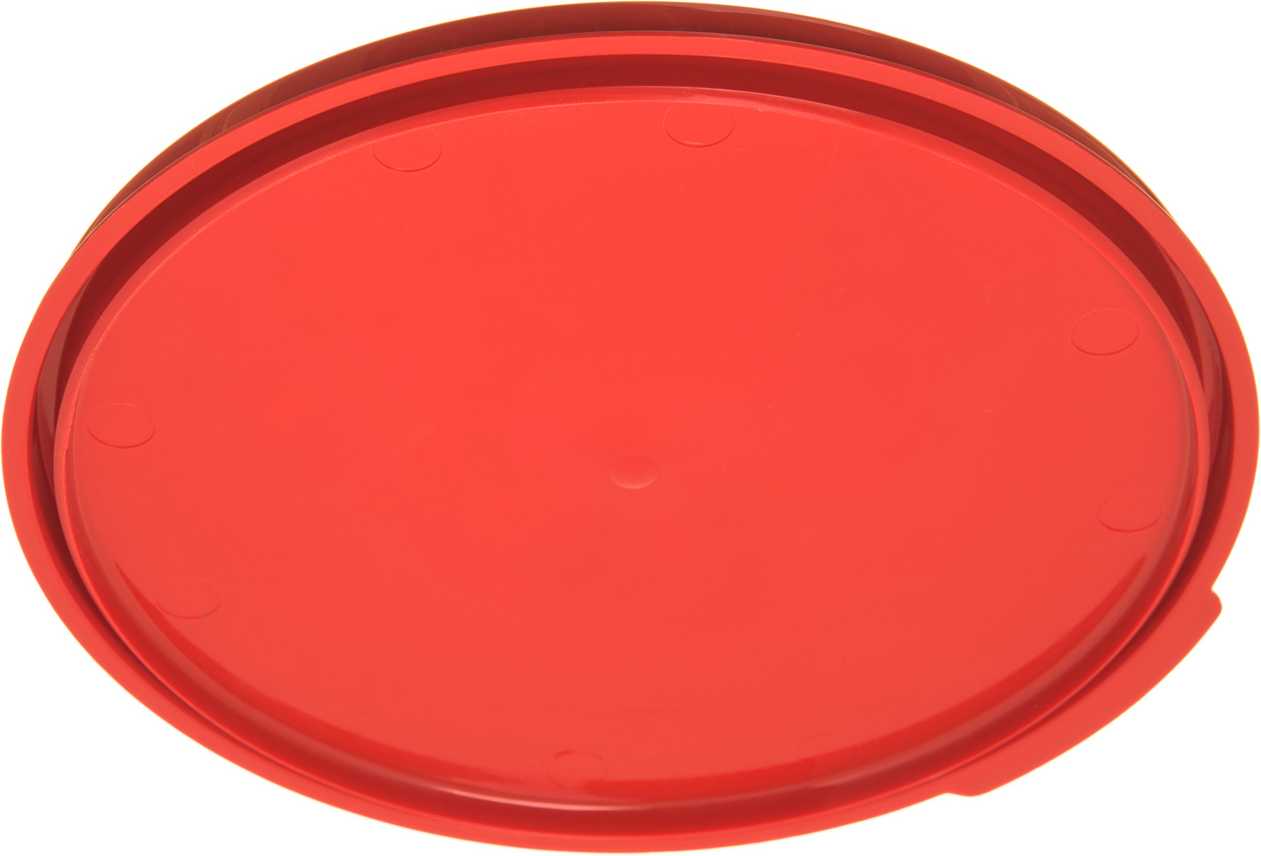 Carlisle FoodService Products Storplus Round Food Storage Container Lid with Stackable Design for Catering, Buffets, Restaurants, Polypropylene (Pp), 6 To 8 Quarts, Red