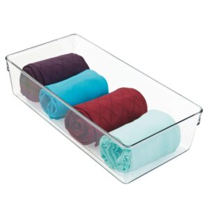 iDesign Linus Plastic Dresser and Vanity Organizer, Storage Bin for Bathroom, Bedroom, Office, Craft Room, Fridge, Freezer, Pantry, 12" x 6" x 3", Clear