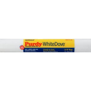 18” x 3/8” Nap Purdy 144670182 White Dove Roller Cover, Dralon