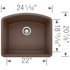 BLANCO, Café Brown 440172 DIAMOND SILGRANIT Single Bowl Undermount Kitchen Sink