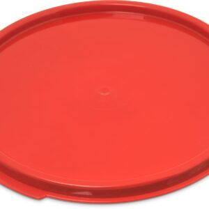 Carlisle FoodService Products Storplus Round Food Storage Container Lid with Stackable Design for Catering, Buffets, Restaurants, Polypropylene (Pp), 6 To 8 Quarts, Red