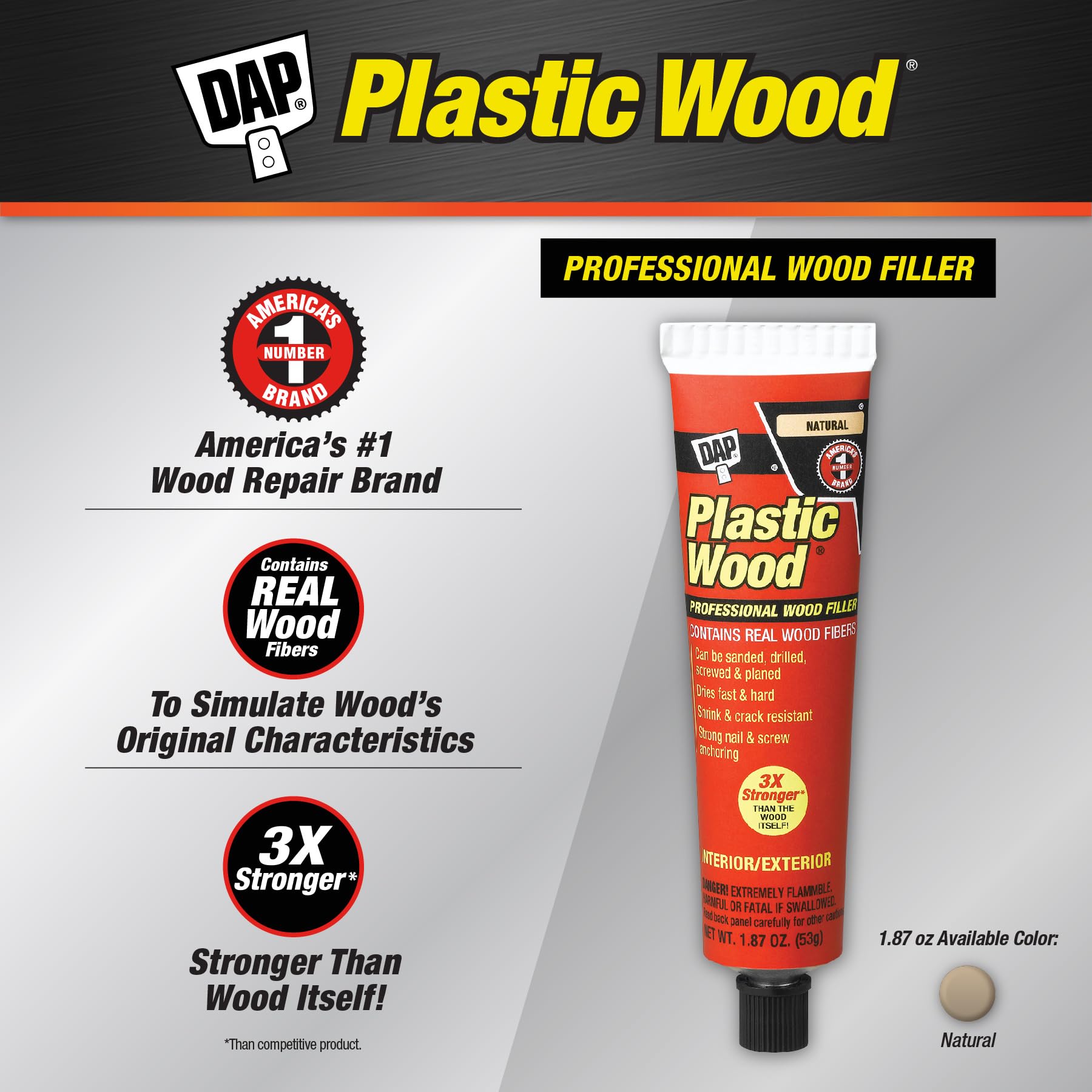 DAP 7079821500 Plastic Wood Slvnt NAT 1.87 Oz Raw Building Material, Natural