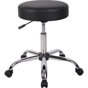 Boss Be Well Armless Medical Spa Professional Stool, Black (B240-BK)