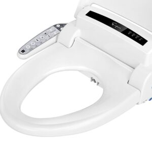 Empava EB990 Heated Toilet Seat with Warm Air Dryer and Wash Functions in White, Round