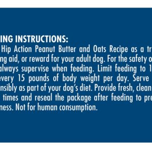 Zuke's Hip Action Dog Treats Peanut Butter and Oats Recipe, 6 Ounces (3 Pack)