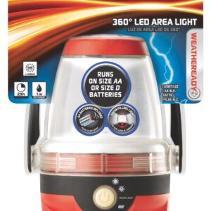 Energizer Waterproof LED AA Lantern Weatheready 360° Area Light, 285 Hour Run Time, 180 Lumens (Batteries Included)