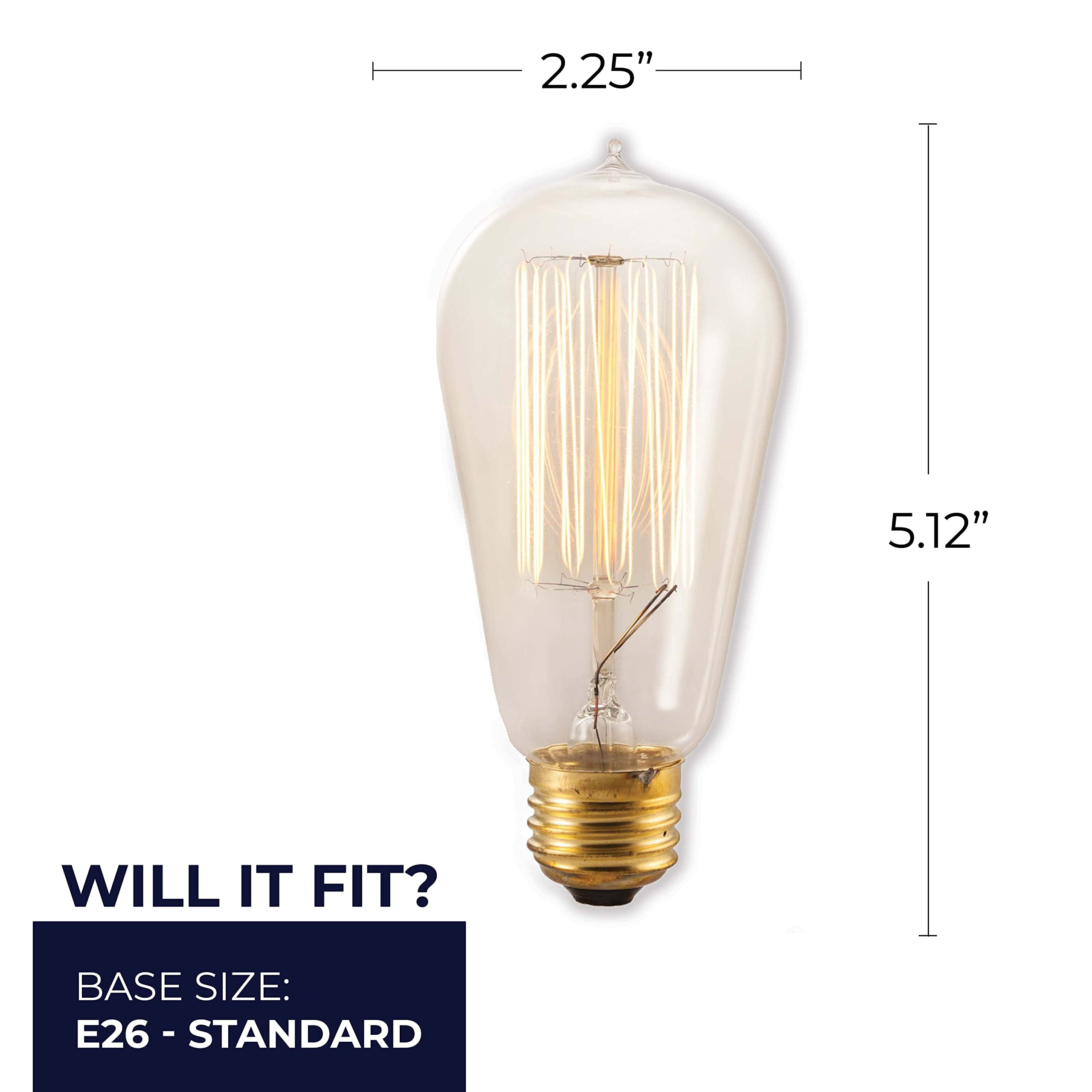 Bulbrite 134019 40W Nostalgic Edison Squirrel Cage-style Bulb