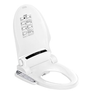 Empava EB990 Heated Toilet Seat with Warm Air Dryer and Wash Functions in White, Round