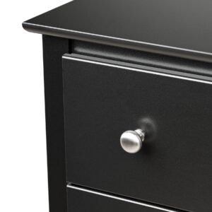 Prepac Sonoma 2 Drawer Nightstand: Elegant Bedroom Furniture, Bedside Table with Open Shelf, 23.25"W x 16"D x 28"H, Black