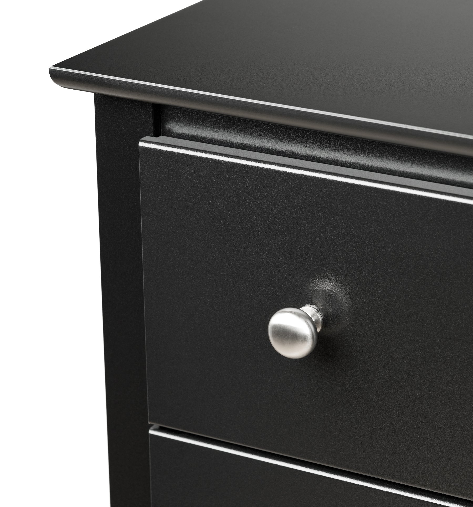 Prepac Sonoma 2 Drawer Nightstand: Elegant Bedroom Furniture, Bedside Table with Open Shelf, 23.25"W x 16"D x 28"H, Black