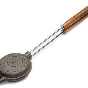 Rome's Round Jaffle Iron with Steel and Wood Detachable Handles