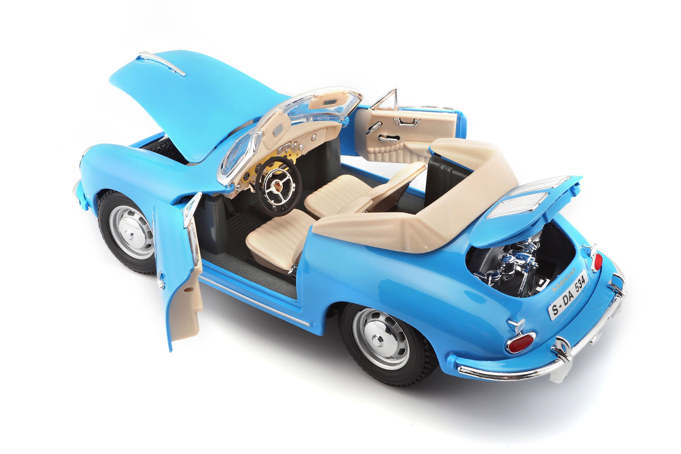 Bburago 1:18 Scale 1961 Porsche 356B Cabriolet Diecast Vehicle (Colors May Vary)