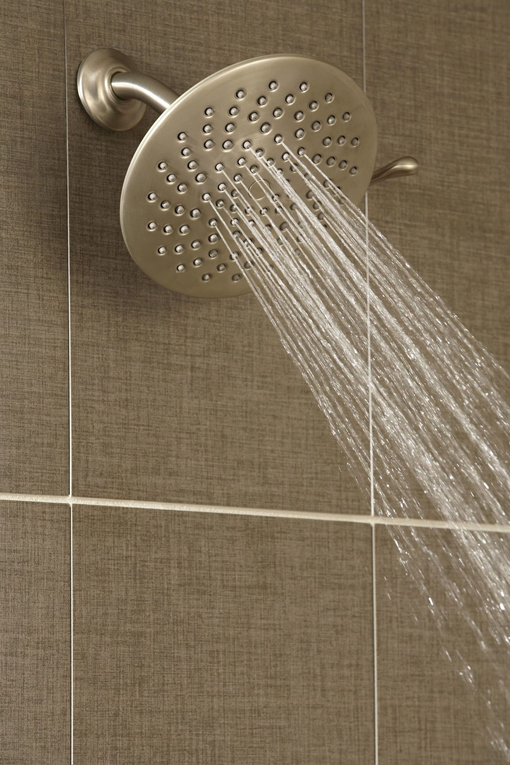 Moen Velocity Brushed Nickel Two-Function Rainshower 8-Inch Shower Head with Immersion Technology for a High-Pressure Rinse, S6320BN