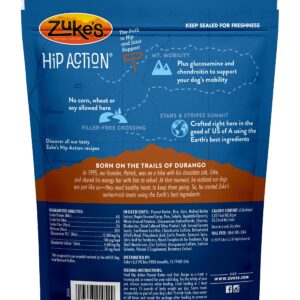 Zuke's Hip Action Dog Treats Peanut Butter and Oats Recipe, 6 Ounces (3 Pack)