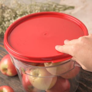 Carlisle FoodService Products Storplus Round Food Storage Container Lid with Stackable Design for Catering, Buffets, Restaurants, Polypropylene (Pp), 6 To 8 Quarts, Red