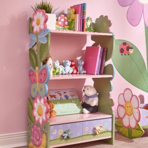 Fantasy Fields Magic Garden Multi-Tiered Wooden Children's Bookshelf and Storage Drawers, Multicolor