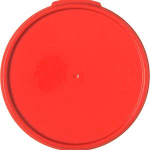 Carlisle FoodService Products Storplus Round Food Storage Container Lid with Stackable Design for Catering, Buffets, Restaurants, Polypropylene (Pp), 6 To 8 Quarts, Red