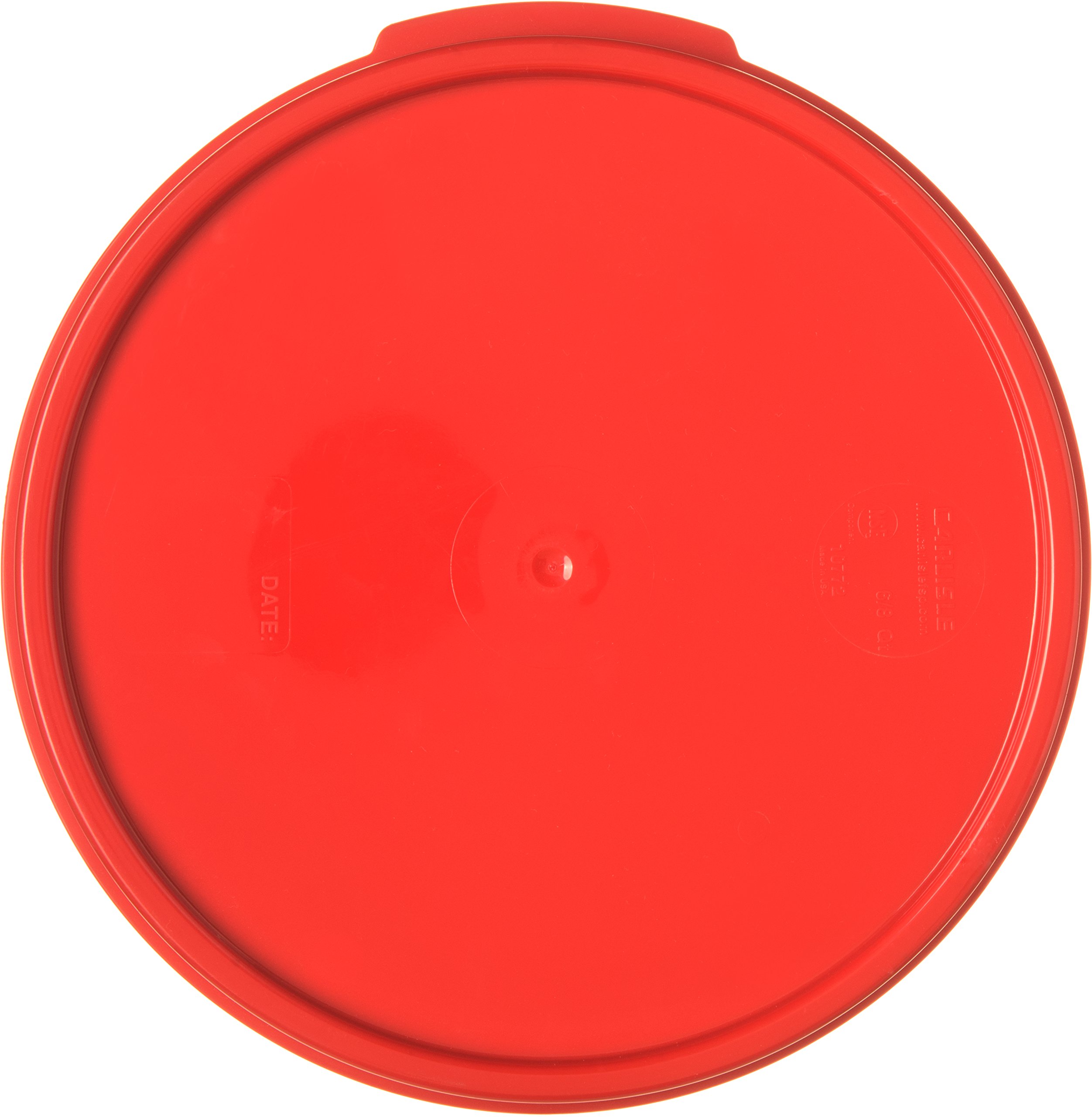 Carlisle FoodService Products Storplus Round Food Storage Container Lid with Stackable Design for Catering, Buffets, Restaurants, Polypropylene (Pp), 6 To 8 Quarts, Red