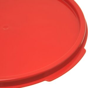 Carlisle FoodService Products Storplus Round Food Storage Container Lid with Stackable Design for Catering, Buffets, Restaurants, Polypropylene (Pp), 6 To 8 Quarts, Red