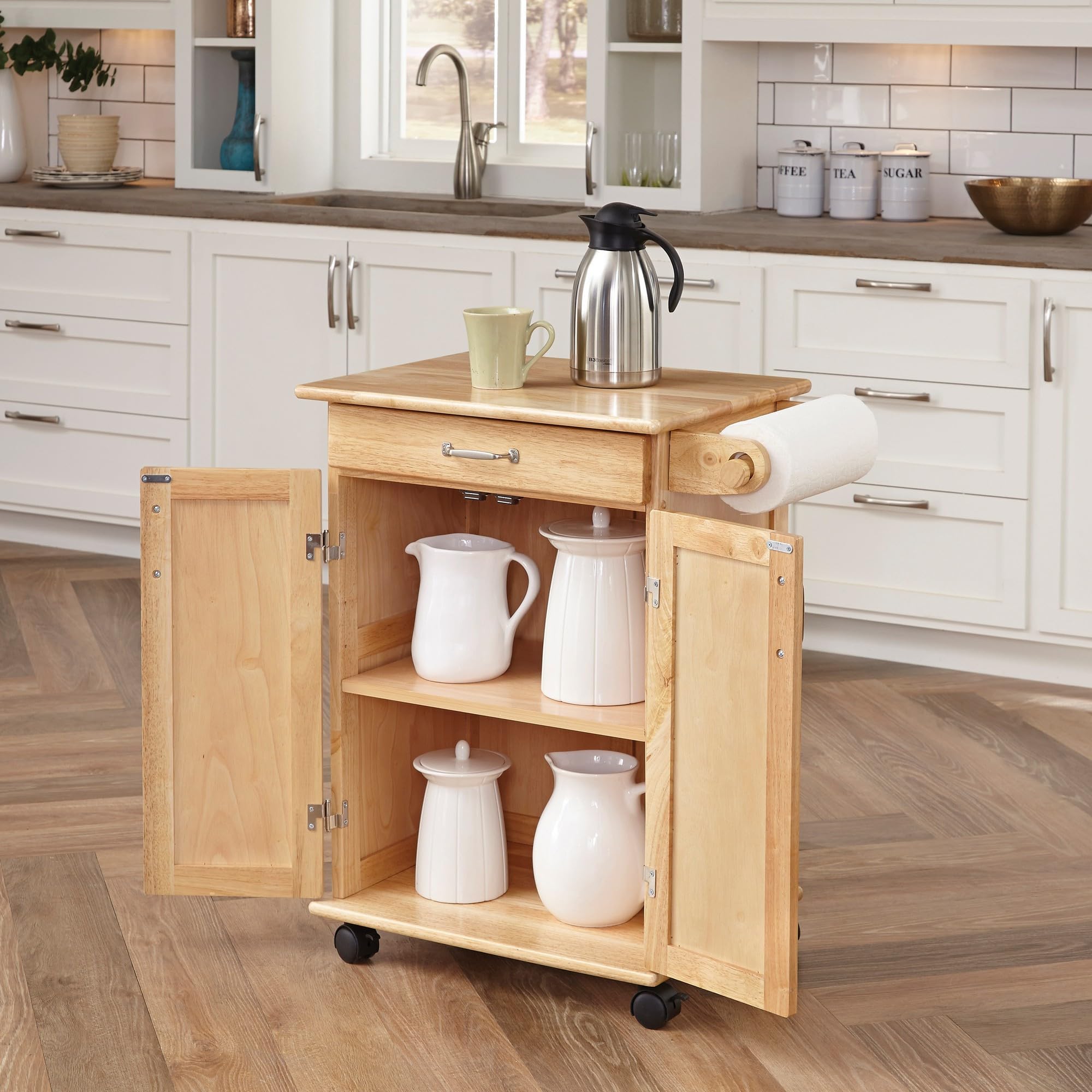 Homestyles General Line Mobile Kitchen Cart, FURNITURE, Natural