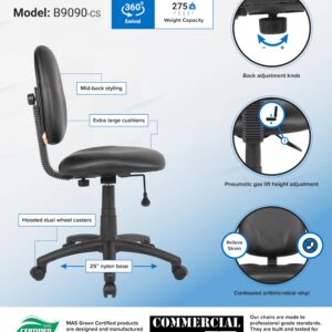 Boss Office Products Dimond Task Chair without Arms in Black