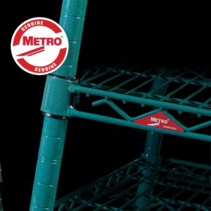 METRO Super Erecta Metroseal Green Epoxy Shelving Unit - Industrial Wire Shelving for Restaurants, Kitchens, Walk-in Coolers/Freezers with Microban - 4 Tier, 2000 lbs Capacity, 24” W x 48” L x 74” H