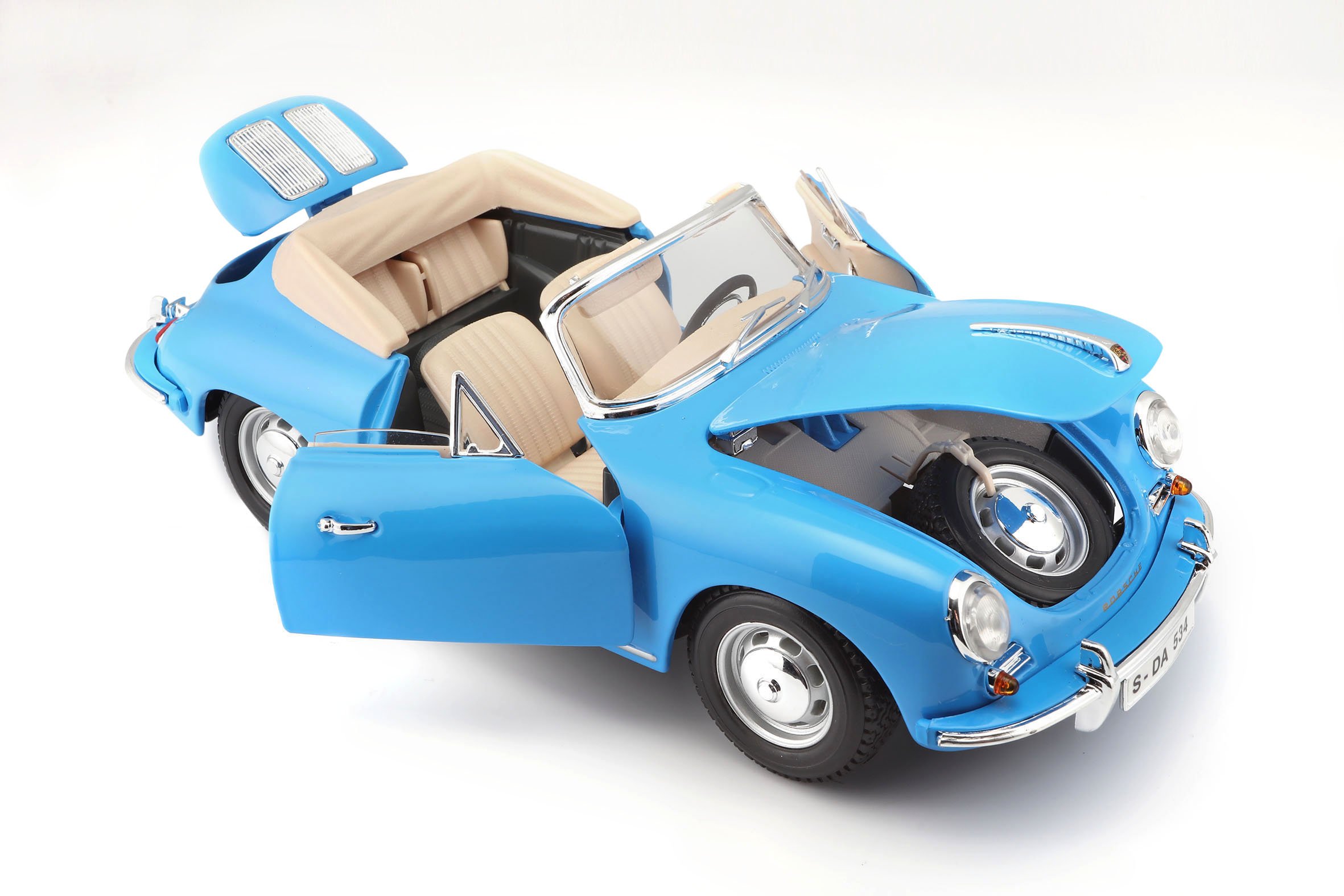 Bburago 1:18 Scale 1961 Porsche 356B Cabriolet Diecast Vehicle (Colors May Vary)