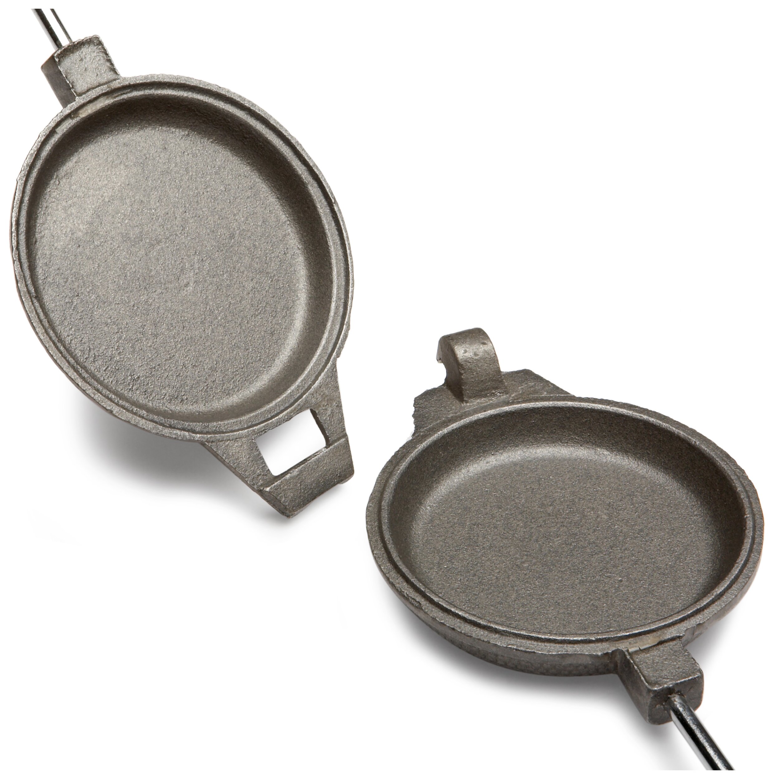 Rome's Round Jaffle Iron with Steel and Wood Detachable Handles