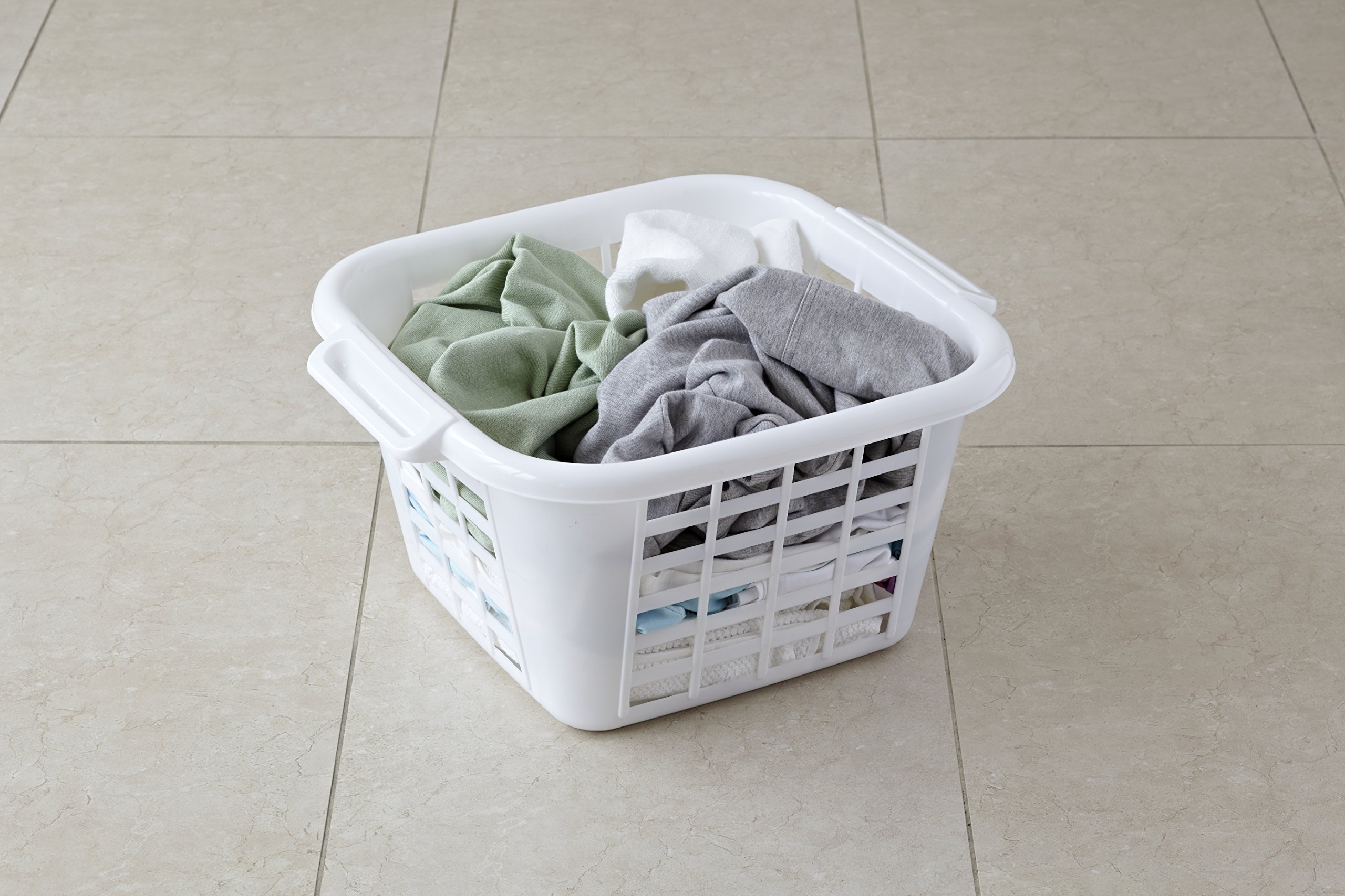 ADDIS 505976 24 Litre Square Laundry Basket, White