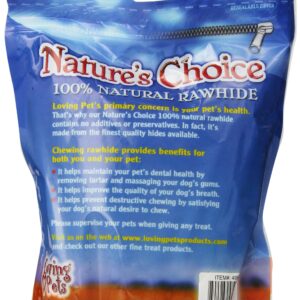 Loving Pets Nature's Choice 100-Percent Natural Rawhide Munchy Sticks Value Pack Dog Treat, 5-Inches, 100/Pack (Assorted Colors)